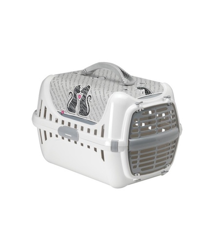[MOD-T150-0026-CL] Moderna Cats in Love Trendy Runner Pet Transporter Grey White 49.4x32.2x30.4cm