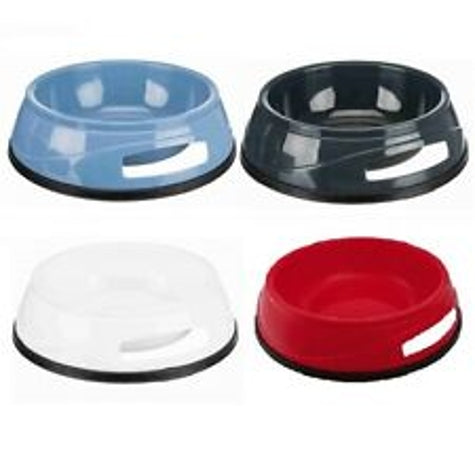 [204653-6] Trixie Basic Plastic Bowl with Non-Slip Base for Dogs - BLUE/750ML