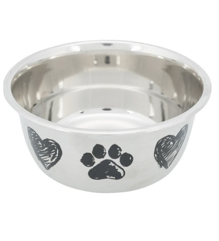 [202228-3] Trixie Paw&Heart Design Stainless Steel Dog Bowl - 2L