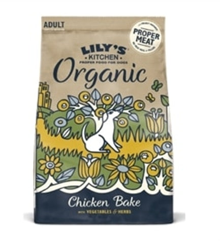 [101158-1] Lily's Kitchen Organic Chicken Bake with Vegetable & Herb Adult Dry Dog Food - 1KG