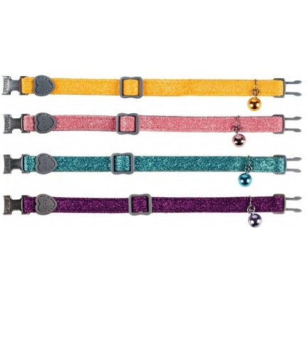 [204648-3] Trixie Glitter Effect Fully Adjustable Collar for Cats - PURPLE/20X1X1CM