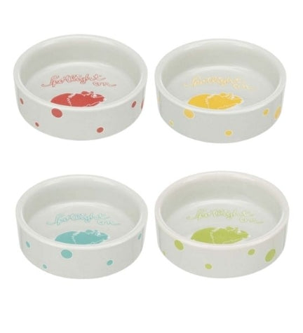 [204983-6] Trixie Bowl Spotlight Comic Hamsters Ceramic Bowl for Small Pets - TURQUOISE/8CM