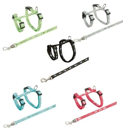 [204712-6] Trixie Harness w/ Lead for Small Rabbit - GREEN/20-33CM