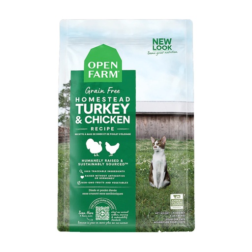 [105361-3] Open Farm Grain Free Homestead Turkey & Chicken Dry Cat Food - 3.63KG