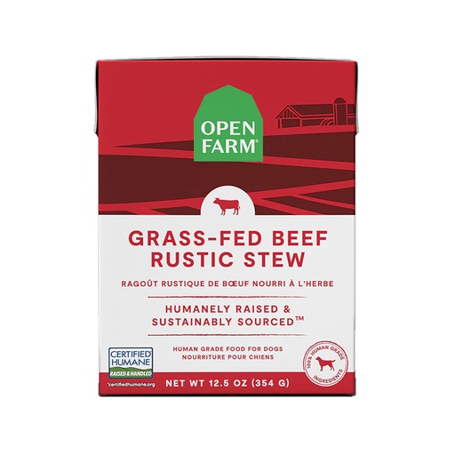 [105396-1] Open Farm Grass Fed Beef Rustic Stew Wet Dog Food - 354G