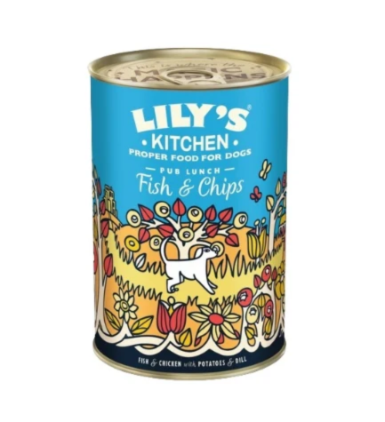 [105411-1] Lily's Kitchen Fish & Chips Wet Dog Food - 400G