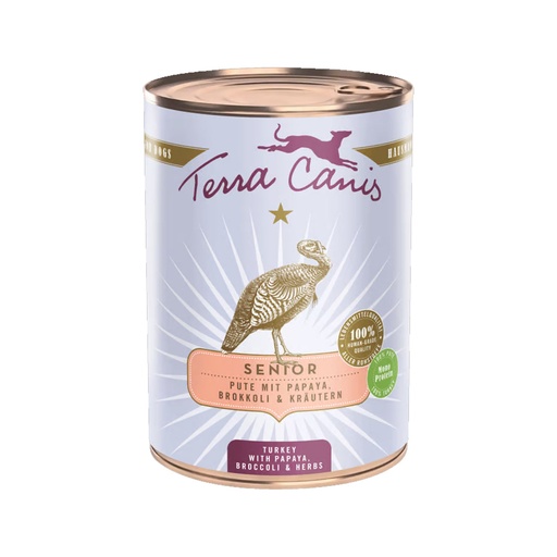 [105624-1] Terra Canis Senior Turkey with Papaya Broccoli & Medicinal Herbs Dog Wet Food - 400G