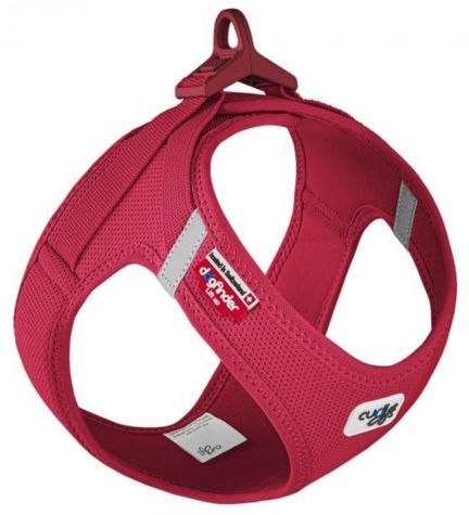[206297-57] Curli Vest Harness with Curli Clasp Air Mesh for Dogs - RED/XXXS