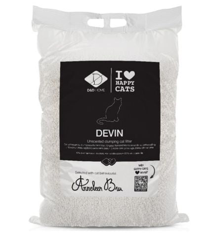 [206758-1] D&D Home I Love Happy Cats Devin Unscented Clumping Cat Litter - 12KG