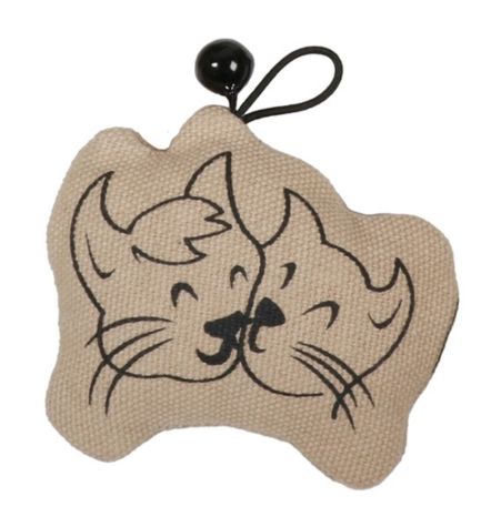 [206762-1] D&D Home I Love Happy Cats Chase Toy with Bell - BEIGE/8.5X2X6CM