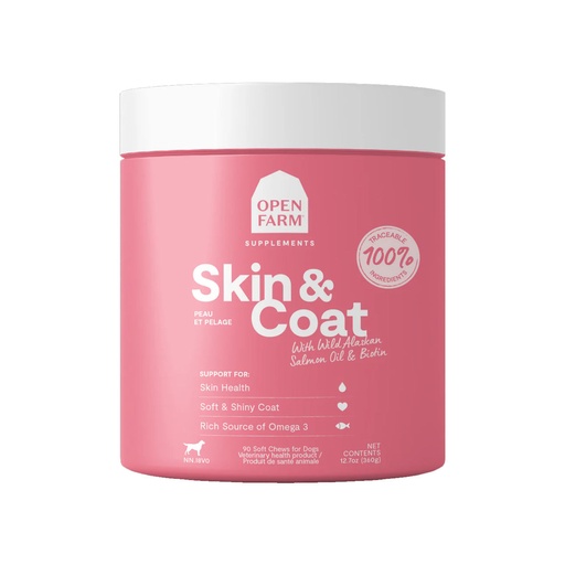 [206958-1] Open Farm Skin & Coat Chews Supplement for Dogs - 360G