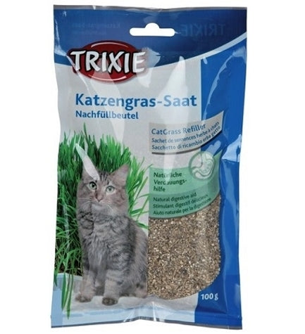 [101029-1] Trixie Cat Grass Refill Bag for Cats - 100G