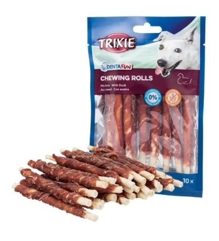 [101010-2] Trixie Denta Fun Duck Chewing Rolls Dog Chew - 240G