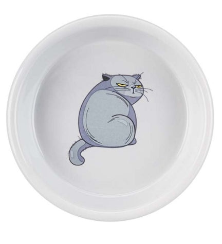 [204755-1] Trixie Ceramic Bowl with Motif - GREY/13CM