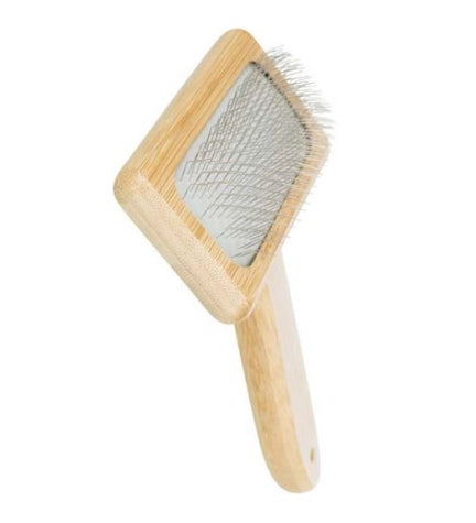 [204748-3] Trixie Soft Bamboo/Metal Brush - BROWN/12X15CM