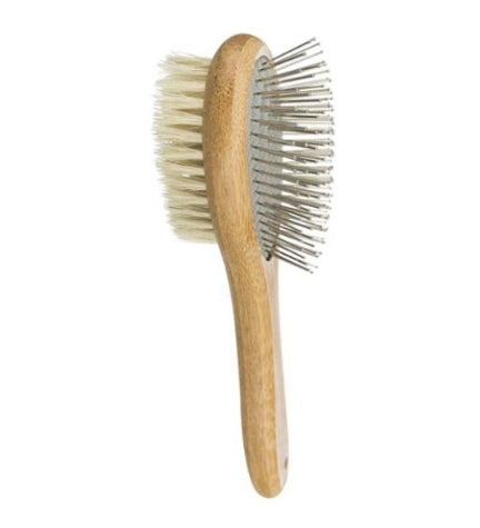 [204747-1] Trixie Double Sided Bamboo Brush - BROWN/5X19CM