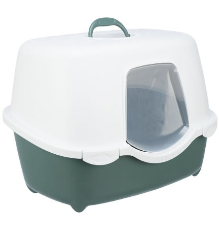 [206194-1] Trixie Davio Top Cat Litter Tray with Hood - GREEN/56X39X39CM