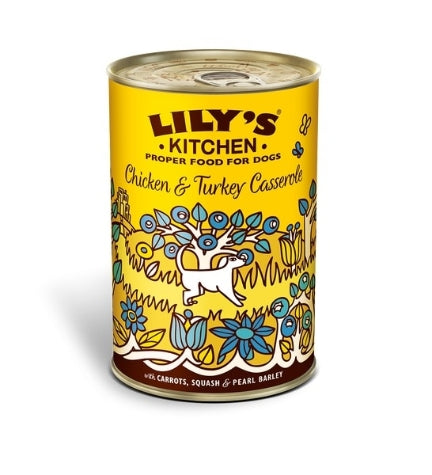 [102372-1] Lily's Kitchen Chicken & Turkey Casserole Wet Dog Food - 400G
