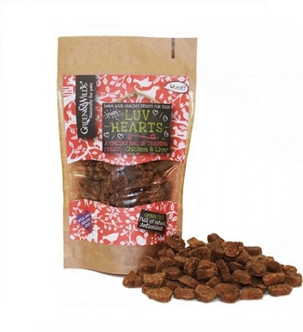 [101214-1] Green&Wilds Luv Hearts Dog Treats - 100G