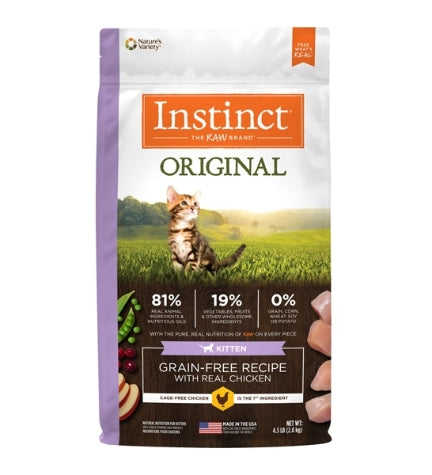 [101498-1] Instinct Original Grain Free Chicken Dry Kitten Food - 4.5LB