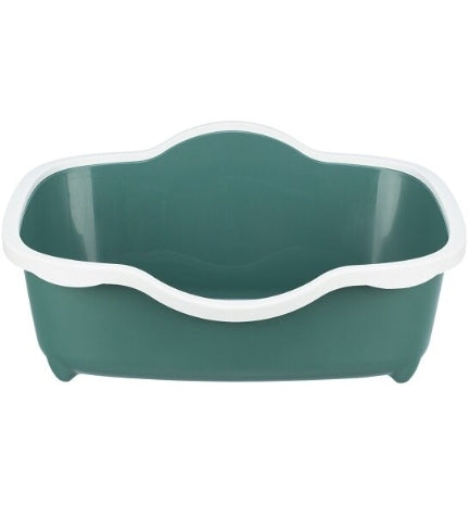 [206193-1] Trixie Davio Cat Litter Tray with Rim - GREEN/56X26X39CM