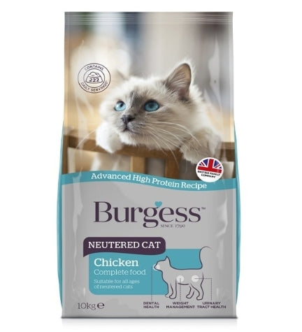 [101305-1] Burgess Neutered Cat Chicken Dry Cat Food - 1.5KG