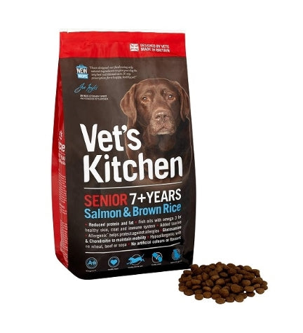 [101401-2] Vet's Kitchen Senior Salmon & Brown Rice Dry Dog Food - 3KG
