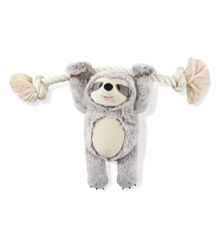 [204602-1] PetShop by Fringe Studio Girlie Sloth on a Rope Plush Dog Toy