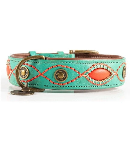 [206234-8] DWAM Janis Dog Collar - TURQUOISE/L(38-47X4CM)