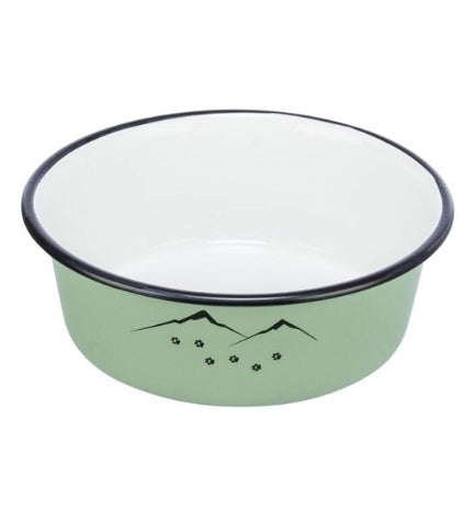 [205876-2] Trixie Ready for Adventure Enamel Stainless Steel Cat Bowl - GREEN/17CM