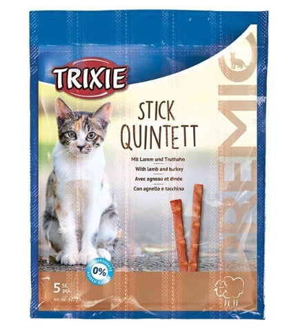 [101051-1] Trixie Premio Stick Quintett Lamb & Turkey Cat Treats - 5X5G