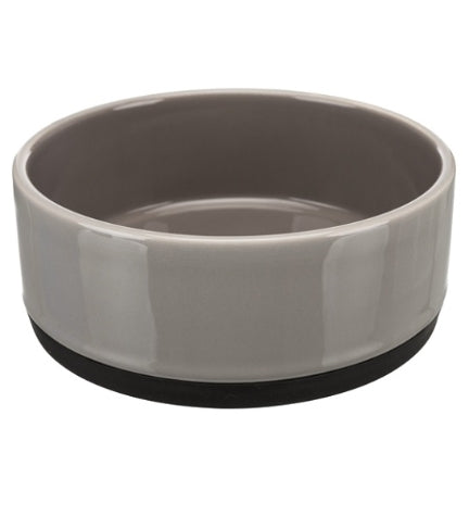 [201448-2] Trixie Ceramic Bowl with Rubber Bottom for Dogs - GREY/0.75L