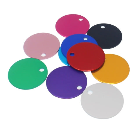 [204270-16] GoScribe Pet Tag Anodized Round Tags - BLACK/LARGE