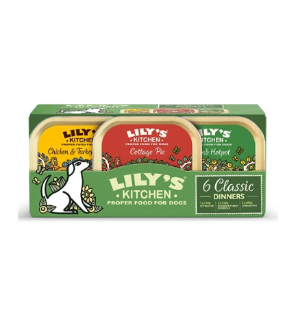 [101460-1] Lily's Kitchen Dog Classic Dinners Multipack Wet Dog Food 6x150gm