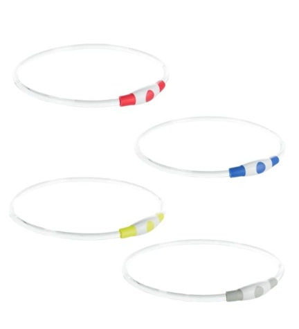 [202273-5] Trixie USB Flash Light Ring for Dogs - BLUE/S-M