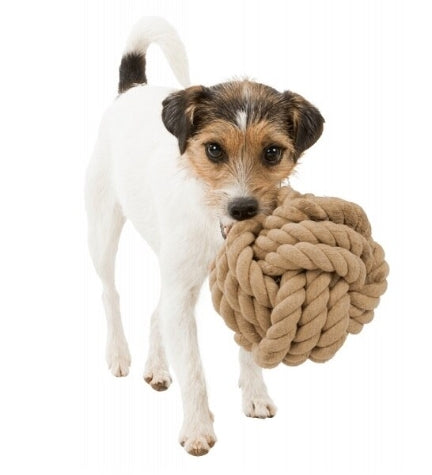 [200787-1] Trixie BE NORDIC Rope Ball Dog Toy - BEIGE/13CM