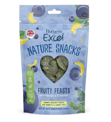 [102422-1] Burgess Excel Fruity Feasts Small Pet Treats - 60G