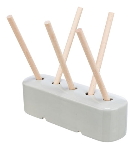 [205752-1] Trixie Ceramic Wood Food Manger for Small Pets GREY 26X23X17CM