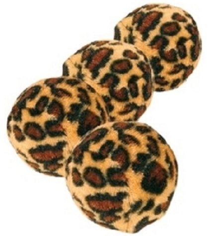 [201001-1] Trixie Balls with Leopard Print Cat Toy - 4PCS