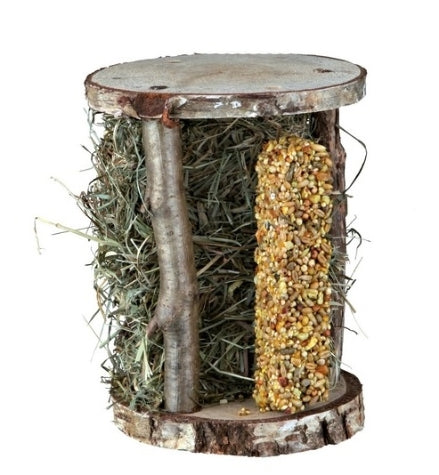 [201066-1] Trixie Wooden Tower with Hay & Crispy Bar for Small Pets 13x17x13cm