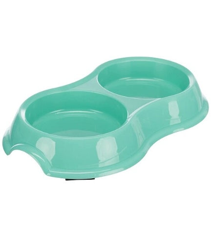 [204867-4] Trixie Double Plastic Cat Bowls - GREY/26X4X14CM