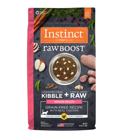[101499-1] Instinct Raw Boost Grain Free Indoor Health Chicken Dry Cat Food - 5LB