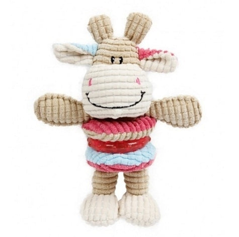[201846-1] ebi Cow Play Plush Dog Dog Toy - BEIGE/SMALL