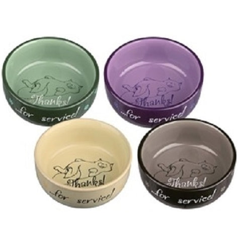 [204705-1] Trixie Thanks for Service Ceramic Bowl for Cats - BEIGE/11CM