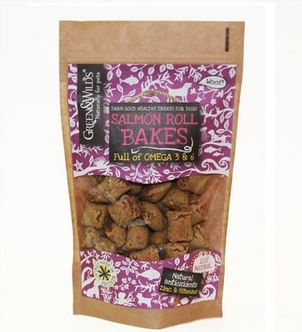 [101213-1] Green&Wilds Roll Bakes Salmon Dog Treats - 150G