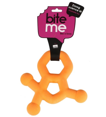 [205947-1] ebi Bite Me Dawg Science Floatable Dog Toy - ORANGE/20X19X2.5CM