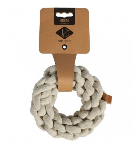[201858-2] D&D Home Ben Braided Ring Dog Toy - BLACK/SMALL