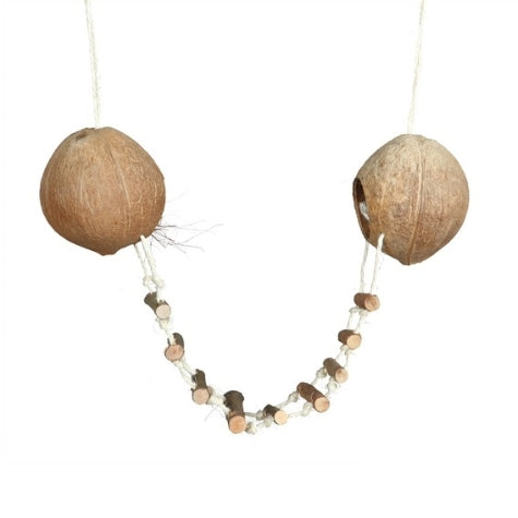 [201351-1] Trixie Coconut House with Connecting Ladder for Small Pets 13cm