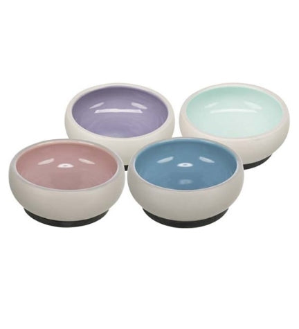 [204984-16] Trixie Ceramic Rubber Band Dog Bowl - LIGHT BLUE/17CM