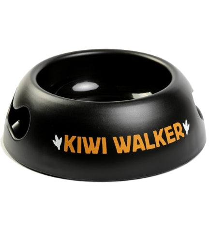 [202054-1] KIWI WALKER Black Dog Bowl with Design - BLUE
